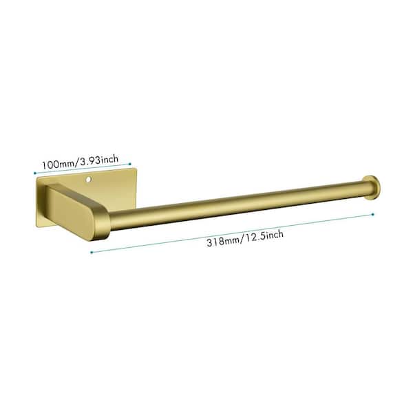Gold Toilet Paper Holder Set With Hook & Loofah - Rustproof Self-Adhesive Bathroom Organizer