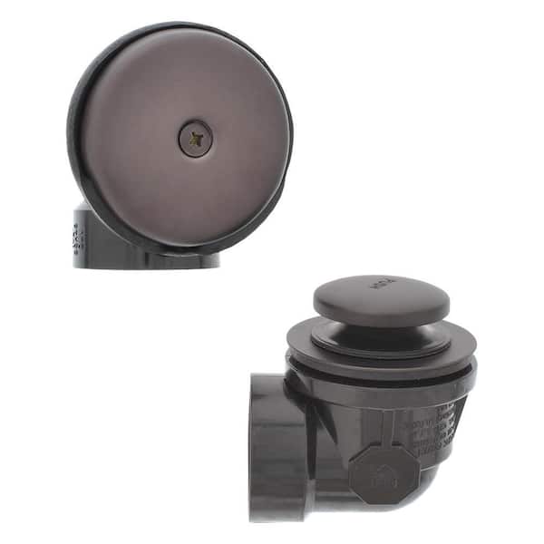 JONES STEPHENS Toe Touch Schedule 40 ABS 1-Hole Bath Waste and Overflow Tub Drain Half Kit in Oil Rubbed Bronze