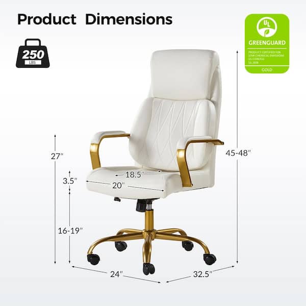 JAYDEN CREATION Jill Mid-Century Modern Ivory Vegan Leather