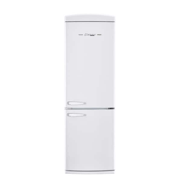Classic Retro 23.8 in 11.7 cu. ft. Frost Free Retro Bottom Freezer Refrigerator in Marshmallow White, ENERGY STAR