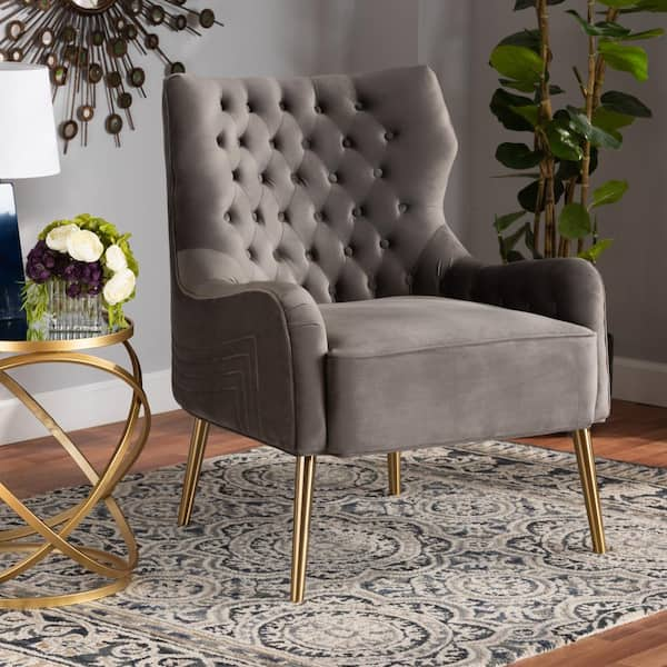 Grey and shop gold armchair