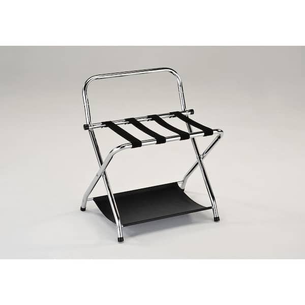 Venet Black Chrome Folding Luggage Rack Storage Shelf. Dimension 22 L x 17 W x 28H