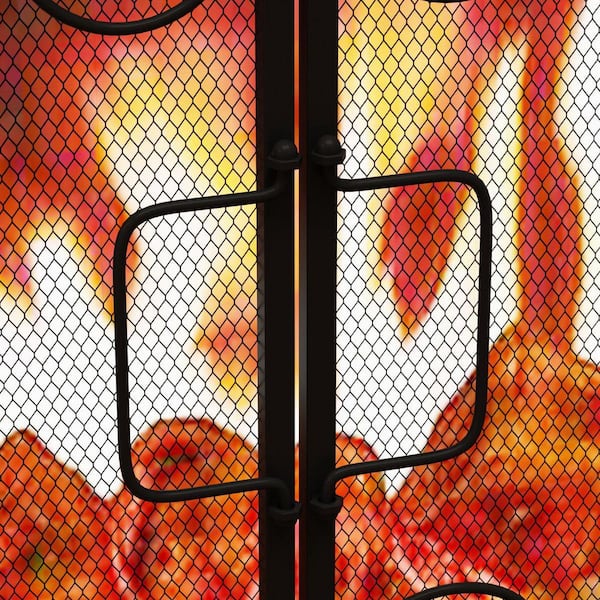 Evjurcn 2Pcs Fireplace Mesh Screen Curtain Heat Resistant Fireplace Spark  Guard Curtain Sturdy Spark Guard Mesh Gate Metal Fire Screen Single Panel