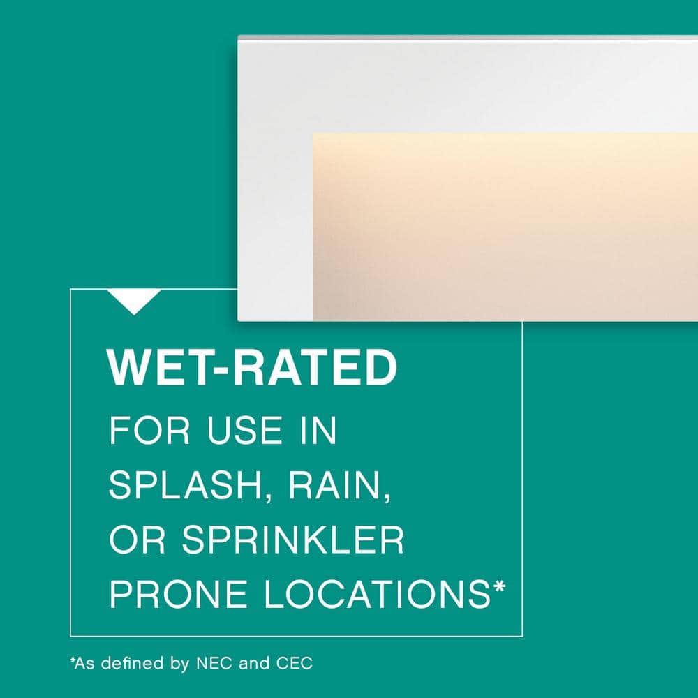 Satin White LED Horizontal Deck Light in Aluminum with Etched Glass