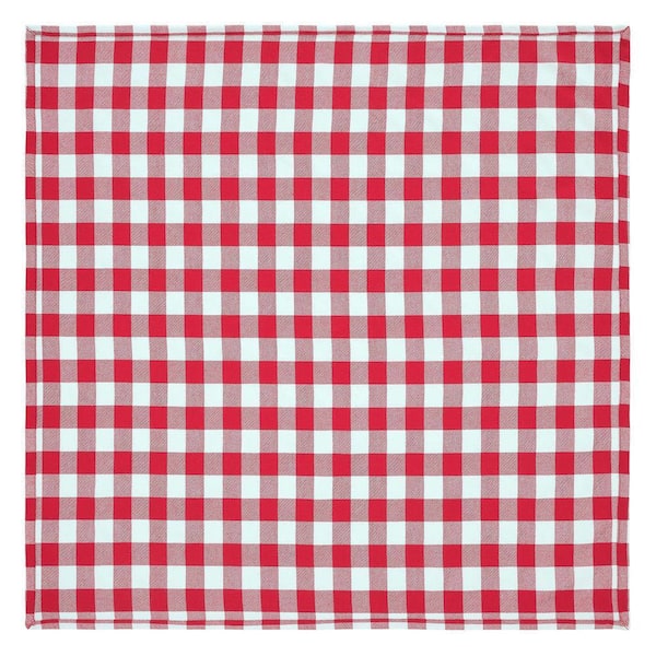 Annie 40 in. W x 40 in. L Red Buffalo Check Cotton Blend Tablecloth Topper