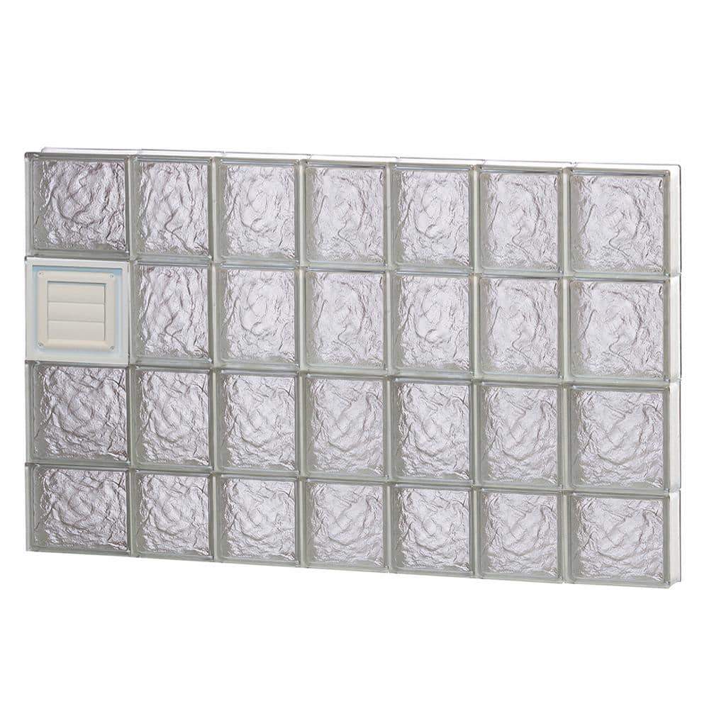 44.25 in. x 29 in. x 3.125 in. Frameless Ice Pattern Glass Block Window with Dryer Vent price history on PriceWatchPro