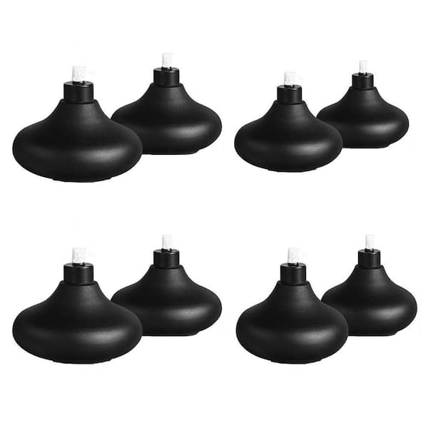 24. 5oz Black Metal Tabletop Flame Torch for Outdoor Landscape Party Garden Decor with Wicks Covers 8-Pack