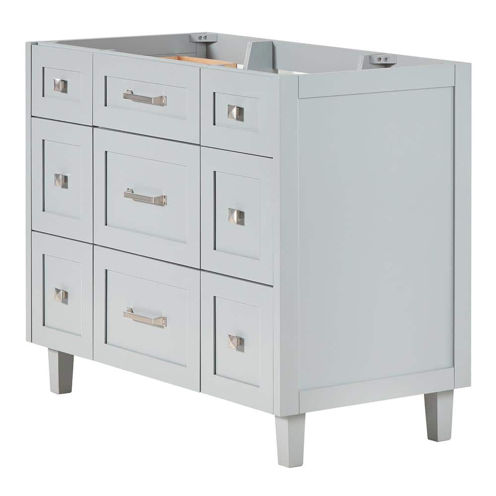 Monroe 42" Light Gray Wood Freestanding Vanity Cabinet