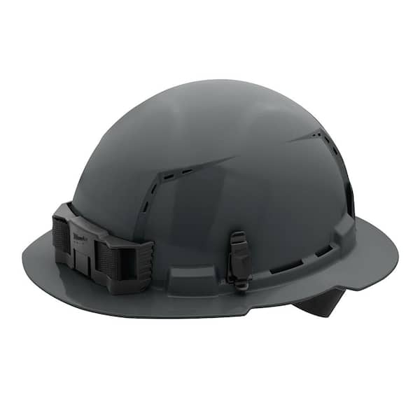 Milwaukee BOLT Gray Type 1 Class C Full Brim Vented Hard Hat with 4 Point Ratcheting Suspension