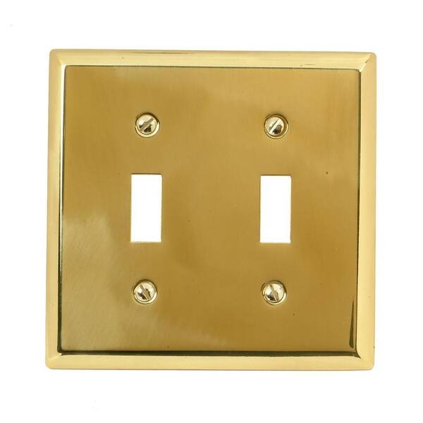 AMERELLE Brass 2-Gang Toggle Wall Plate (1-Pack)