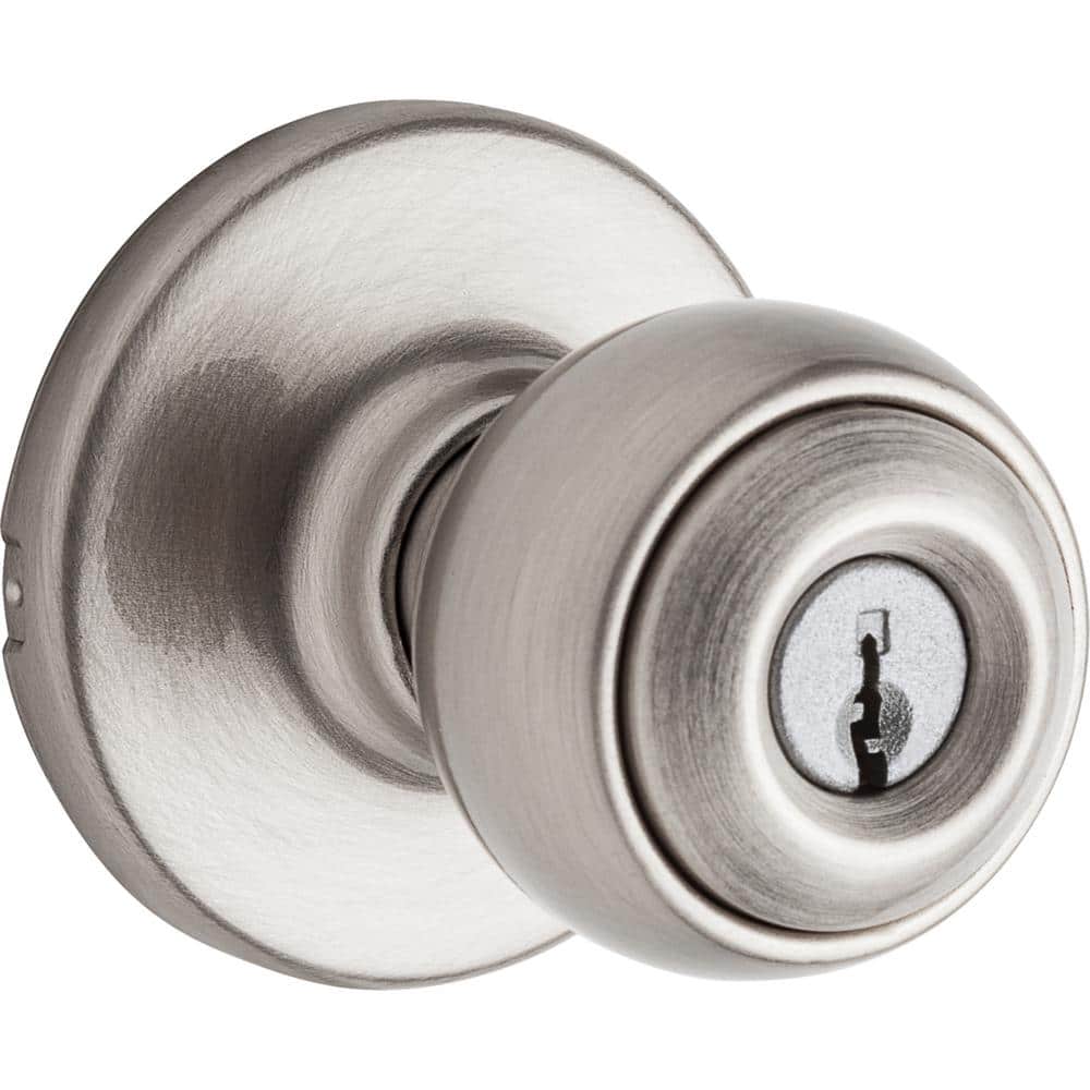Kwikset Polo Satin Nickel Keyed Entry Door Knob 94002930 The Home Depot