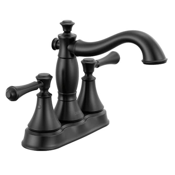 Cassidy 4 in. Centerset Double Handle Bathroom Sink Faucet in Matte Black