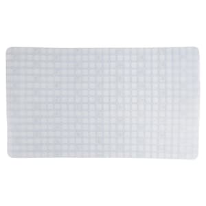 15 in. x 27 in. Rectangle Square Pattern Bath Mat in Frosted