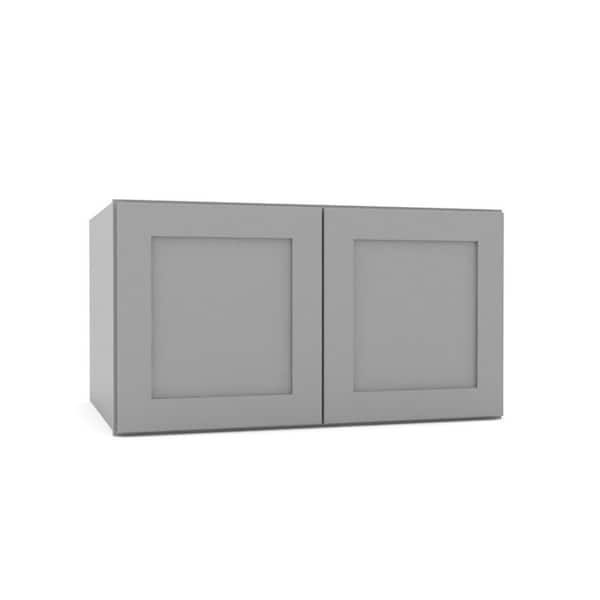 Avondale 33 in. W x 24 in. D x 18 in. H Ready to Assemble Plywood Shaker Wall Bridge Kitchen Cabinet in Dove Gray