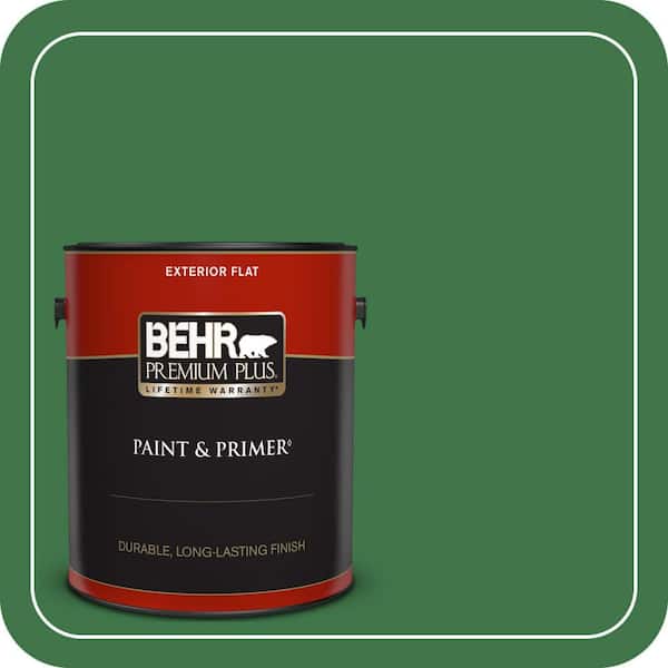 BEHR PREMIUM PLUS 1 gal. #P410-7 Grasslands Flat Exterior Paint & Primer