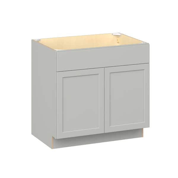 Emerson Whisper Gray Base Sink Base with 2-Door Ready to Assemble Kitchen Cabinet (36 in. W x 34.5 in. H x 24-in. D)