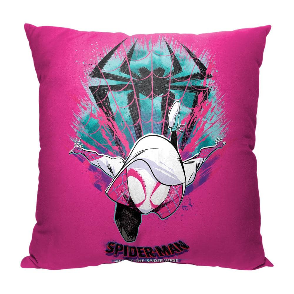 Spider-Man Pink Polyester Kids' Decorative Throw Pillow 18x18 Inches