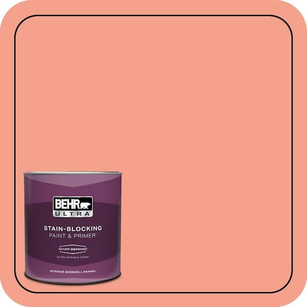 BEHR ULTRA 1 qt. Home Decorators Collection #HDC-MD-18 Peach Mimosa Extra Durable Eggshell Enamel Interior Paint & Primer