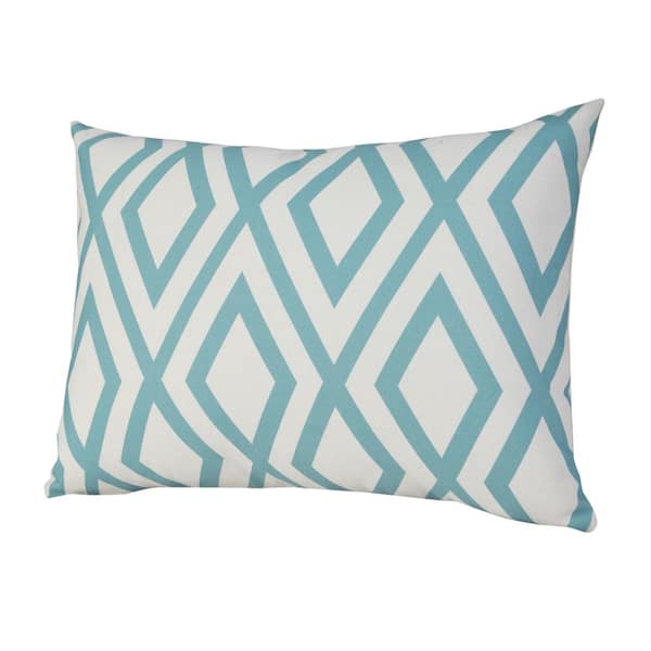 Shades of Aqua Linen Lumbar Bed Pillow, Decorative Pillows