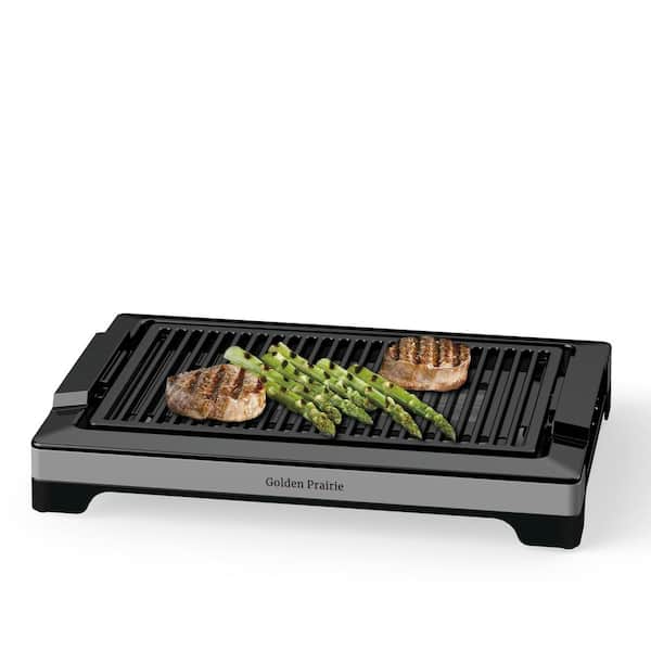 Unbranded AEA-125A, Electric Grill, 14.76 x 9.84 in. Premium Nonstick Grates, 5 Heat Levels, Dishwasher Safe, Black