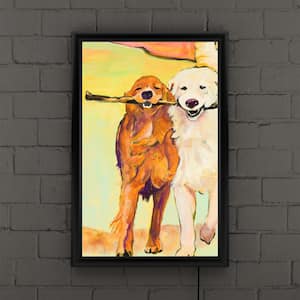 "Stick With Me 1" by Pat Saunders Framed with LED Light Animal Wall Art 16 in. x 24 in.