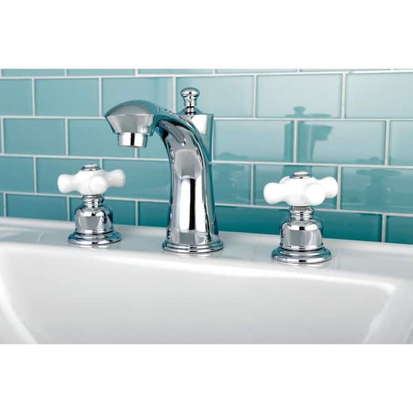 Victorian 8 in. Widespread 2-Handle Bathroom Faucet in Polished Chrome