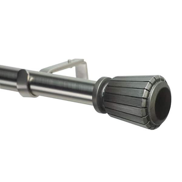 Art Decor 48 in. Non-Telescoping 1-1/8 in. Single Curtain Rod in Antique Silver with Lepape Finial