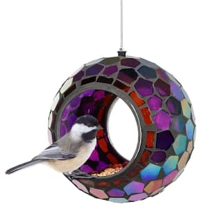Mosaic Glass Hanging Bird Feeder