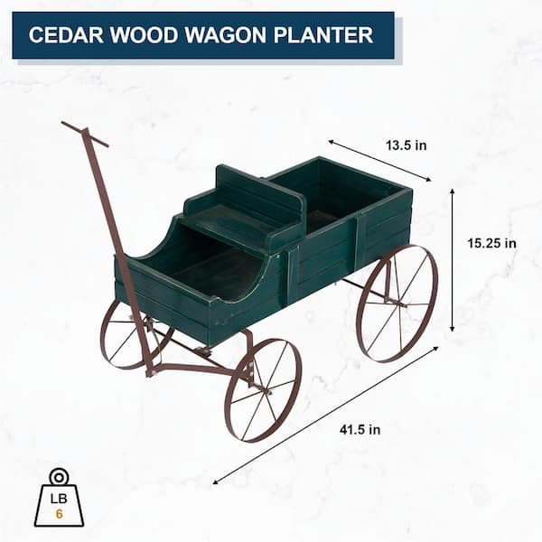 Decorative Buckboard Wagon Garden Planter