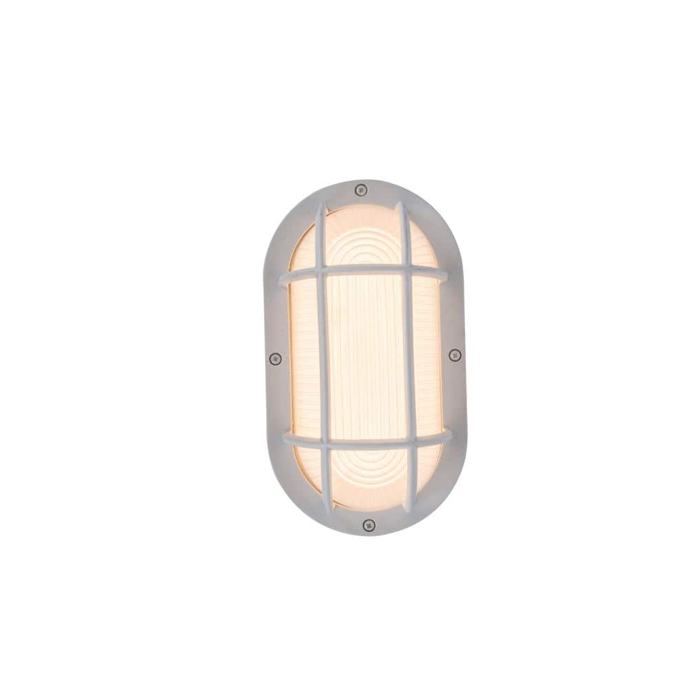 White Oval Plastic Outdoor Bulkhead Wall Lantern