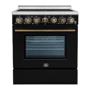 Paolo 30 in. Electric Range 5 Burner Elements in Black