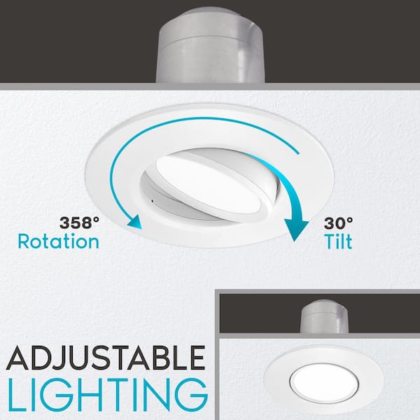 LUXRITE 5/6 in. Gimbal Recessed LED Can Lights 5 Color