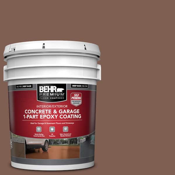 BEHR PREMIUM 5 gal. #N160-6 Spanish Chestnut Self-Priming 1-Part Epoxy Satin Interior/Exterior Concrete and Garage Floor Paint