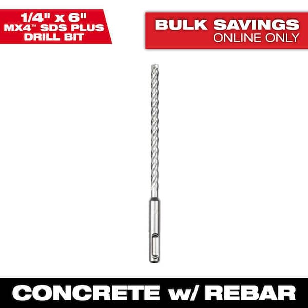 Milwaukee 1/4 in. x 6 in. 4-Cutter SDS-PLUS Carbide Drill Bit