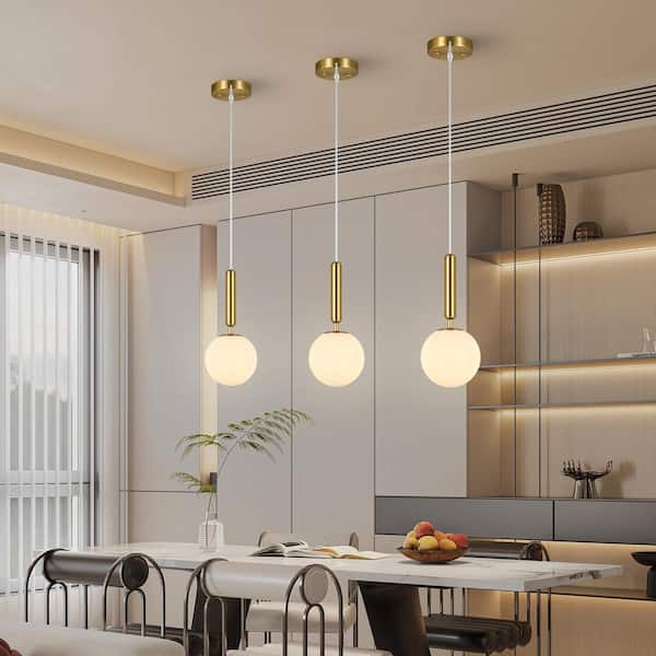 ZHLWIN Home Lighting 40W 1-Light Mid Century Gold Retro Pendant