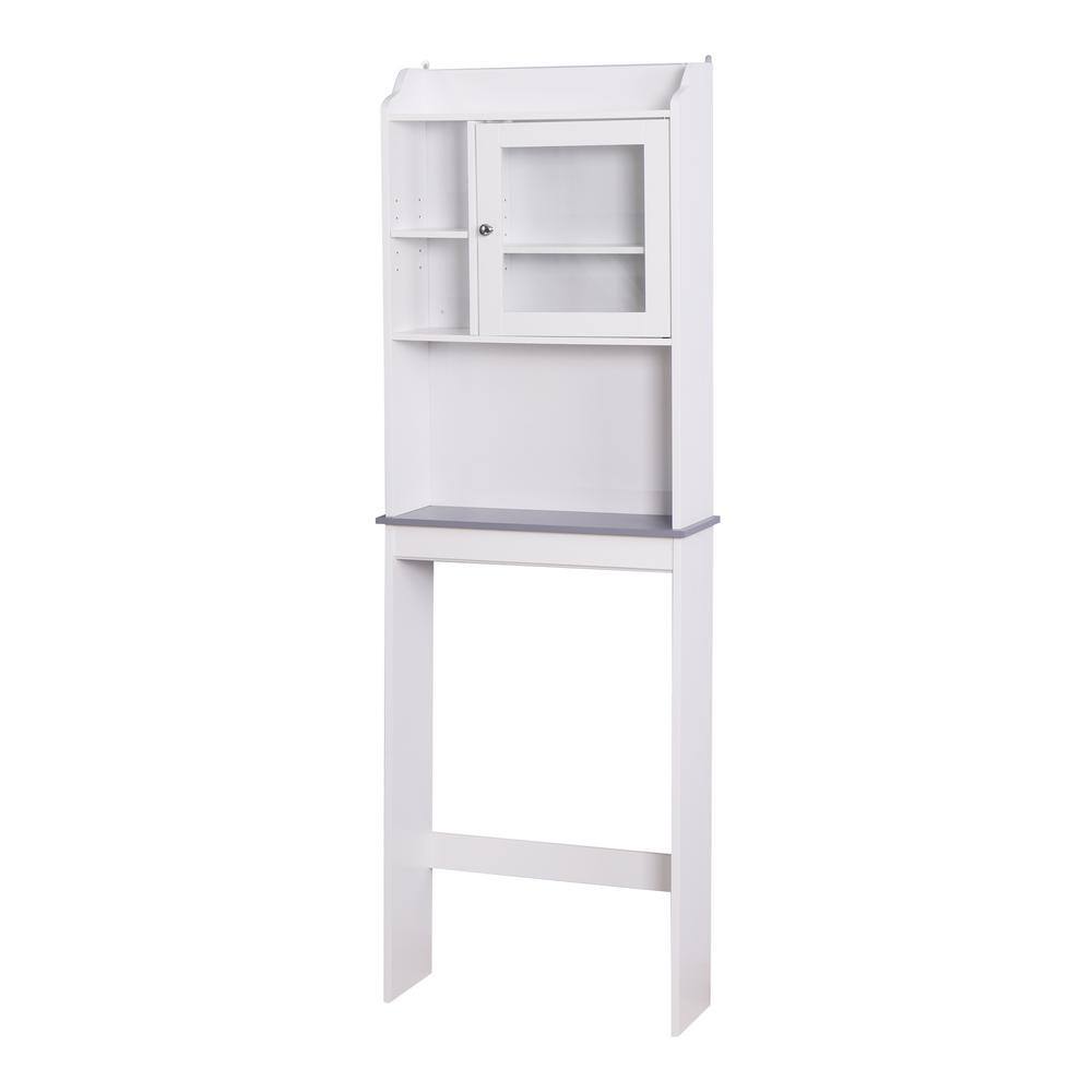 Naples 23.23 in. W x 68.11 in. H x 7.48 in. D White Over-the-Toilet Storage with Adjustable Shelves price history on PriceWatchPro