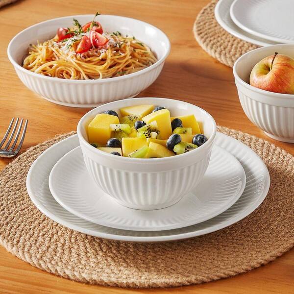 MALACASA 16-Piece White Porcelain Dinnerware Set (Service for 4