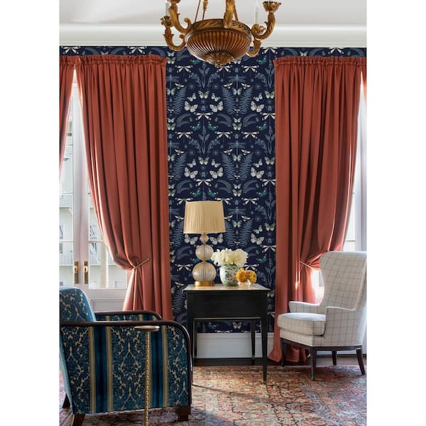 Hidden Treasures Blue Peel and Stick Wallpaper