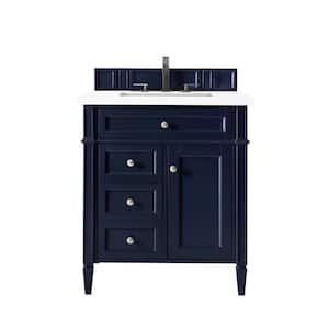 Brittany 30.0 in. W x 23.5 in. D x 34 in. H Bathroom Vanity in Victory Blue with White Zeus Quartz Top