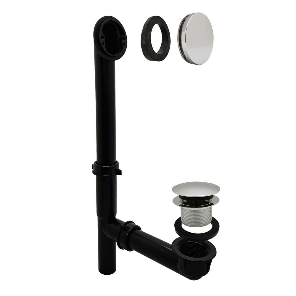14 in. Black Poly Bath Waste and Overflow with European Tip-Toe Drain and Illusionary Faceplate in Polished Nickel price history on PriceWatchPro