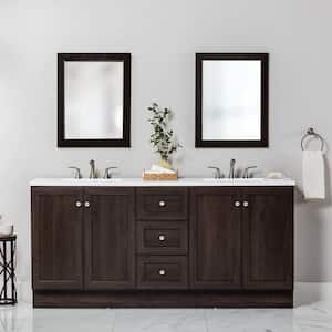 Bannister 73 in. Double Sink Dusk Freestanding Bath Vanity with White Cultured Marble Top