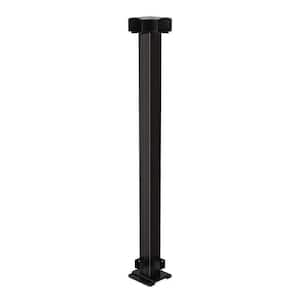 36 in. H Aluminum Cable Deck Railing Corner Post Kit in Matte Black