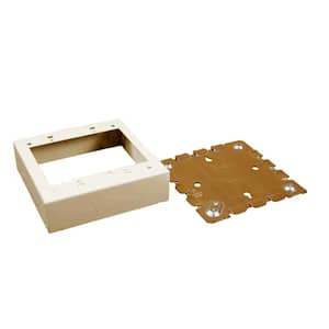 Wiremold 500 and 700 Series Metal Surface Raceway Two Gang Electrical Box, Ivory