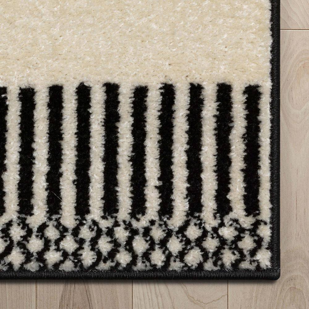 Athena Modern Moroccan Geometric Black and Dark Grey Area Rug