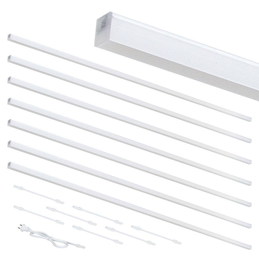 Ultra Slim 44 in. 120-Volt Plug-in White High Output Integrated LED Magnetic Linear Under Cabinet Light 8-Pack price history on PriceWatchPro