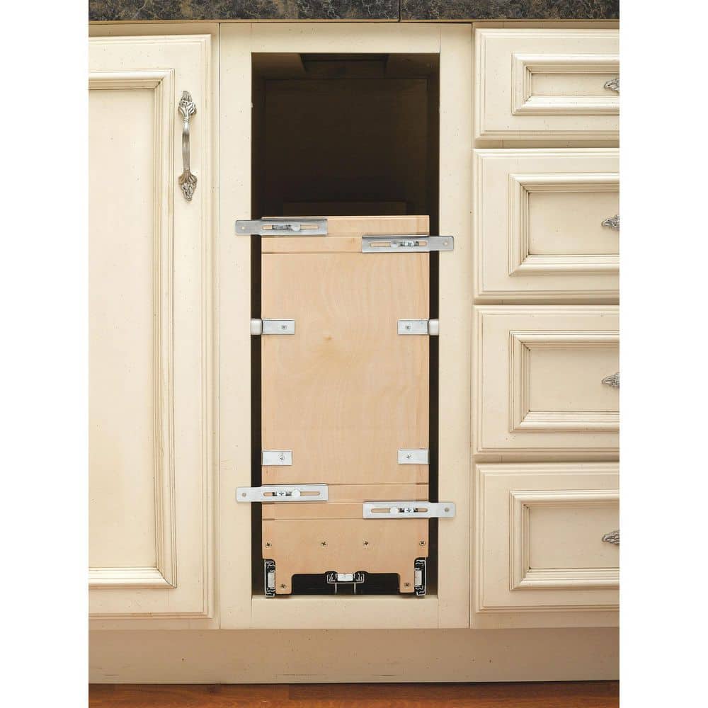 5-Inch Wooden and Metal Pull-Out Tray Organizer with Soft-Close