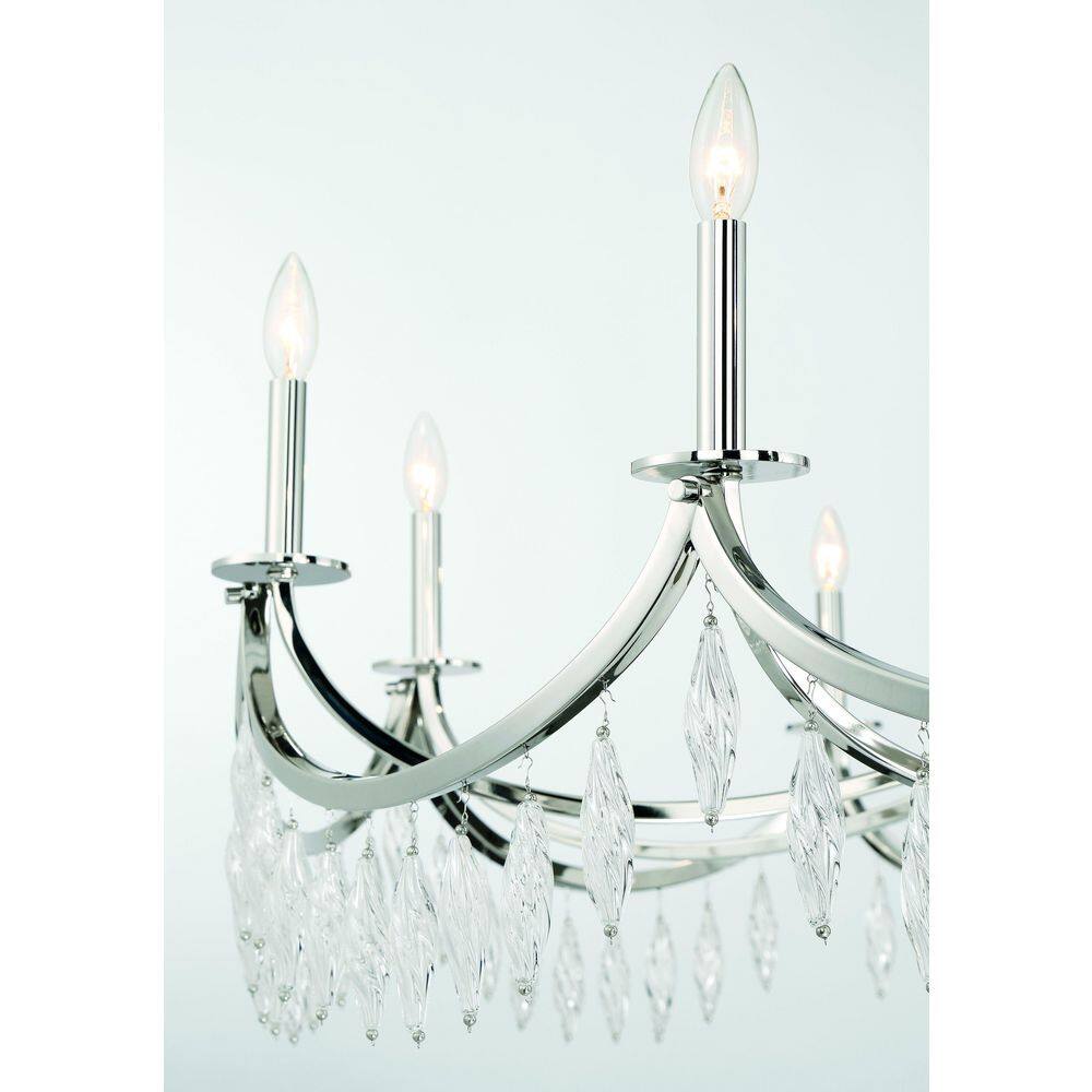 Kameron 10-Light Polished Nickel and Crystal Chandelier