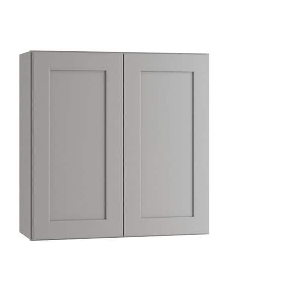 Home Decorators Collection Newport 27 in. W x 12 in. D x 30 in. H Assembled Plywood Wall Kitchen Cabinet in Pearl Gray Painted with Soft Close