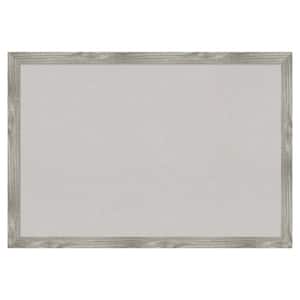 Dove Greywash Square Framed Grey Corkboard 39 in. x 27 in Bulletin Board Memo Board