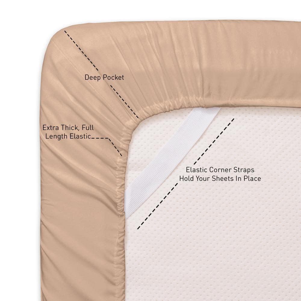 King Taupe Ultra Soft Microfiber 4-Piece Sheet Set